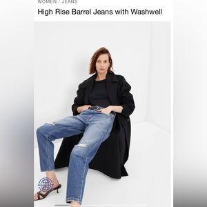 GAP high-rise barrel jeans 26 petite NWT